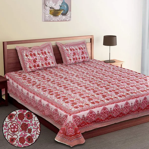 Red_100%_Cotton_Jaipuri_Print_King_Size_Cotton_Double__Bedsheet(108X108_Inches)