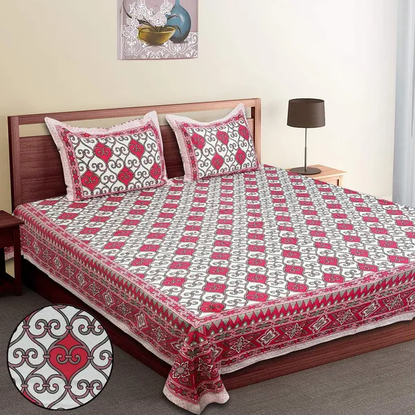 Pink_100%_Cotton_King_Size_Cotton_Double__BedsheetWith_Pillow_Covers_(108X108_Inches)