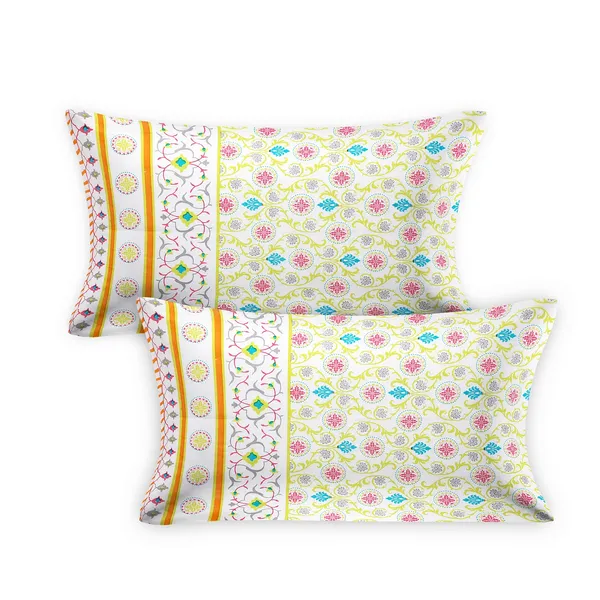 White_100%_Cotton_Cotton_Double_BedDouble_Bedsheet_King_Size_With_Pillow_Covers_(108X108_Inches)