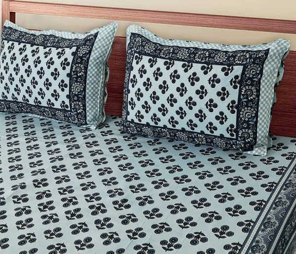 White_100%_Cotton_Elegant_Cotton_Double__BedsheetKing_Size_With_Pillow_Covers_(108X108_Inches)