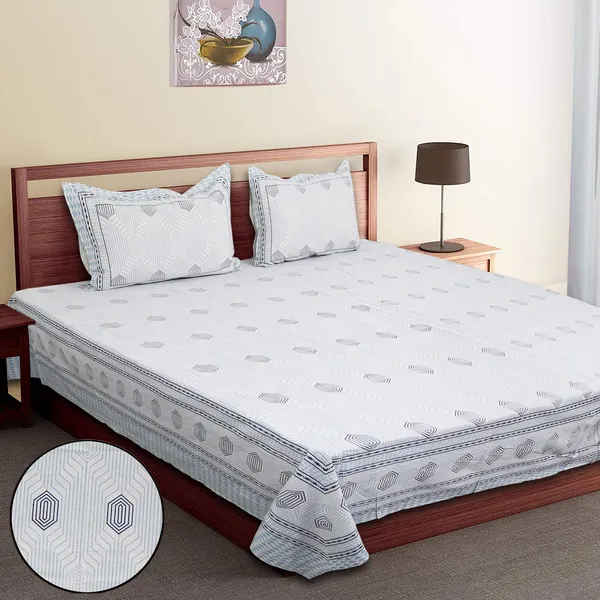 White_100%_Cotton_Jaipuri_Print_King_Size_Cotton_Double__Bedsheet(108X108_Inches)