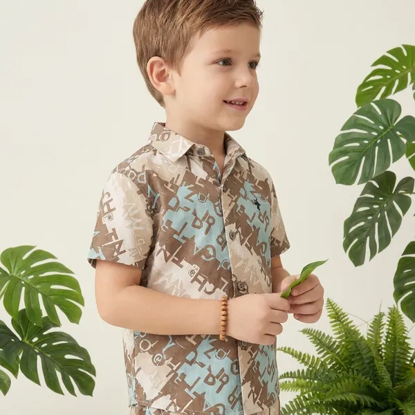 Multicolour_Imported_Premium_Quality_Stylish_Camouflage_Print_Shirt_And_Shorts_Set_For_Boys