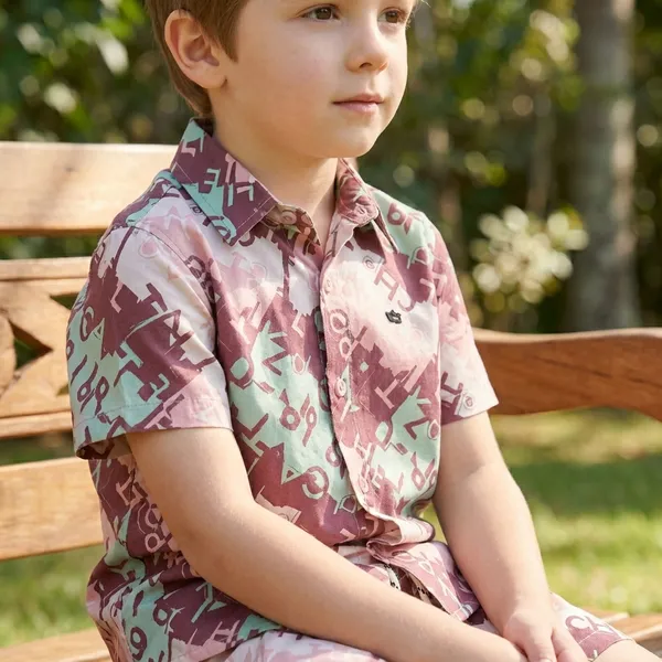Multicolour_Imported_Premium_Quality_Stylish_Camouflage_Print_Shirt_And_Shorts_Set_For_Boys