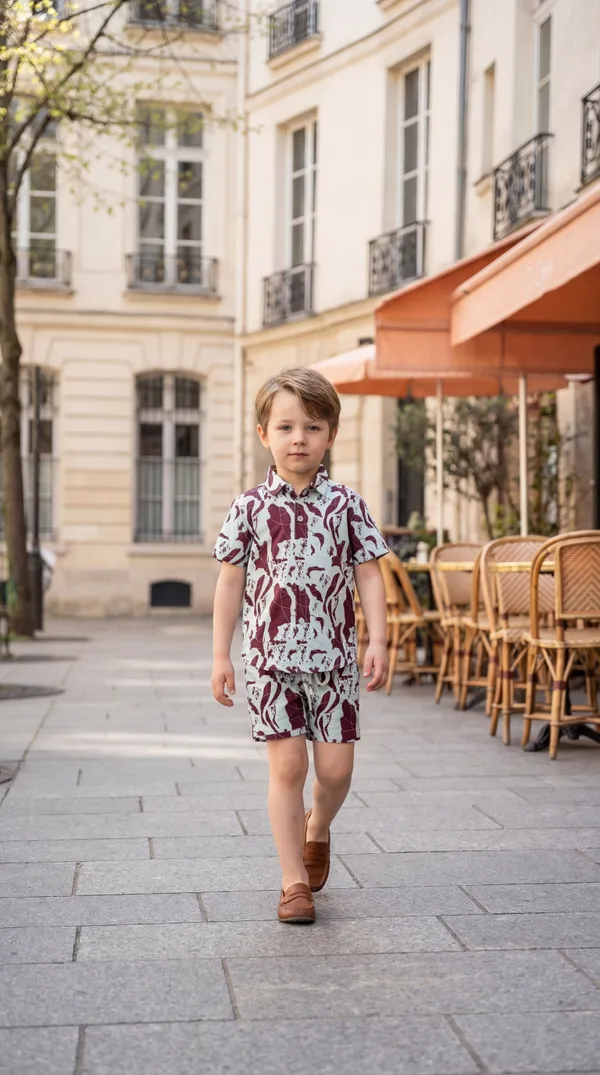 Multicolour_Imported_Premium_Quality_Stylish_Paisley_Print_Shirt_And_Shorts_Set_For_Boys