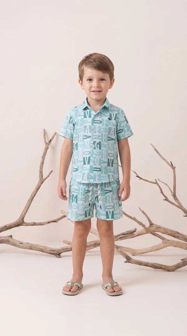 Multicolour_Imported_Premium_Quality_Stylish_Geometric_Print_Shirt_And_Shorts_Set_For_Boys