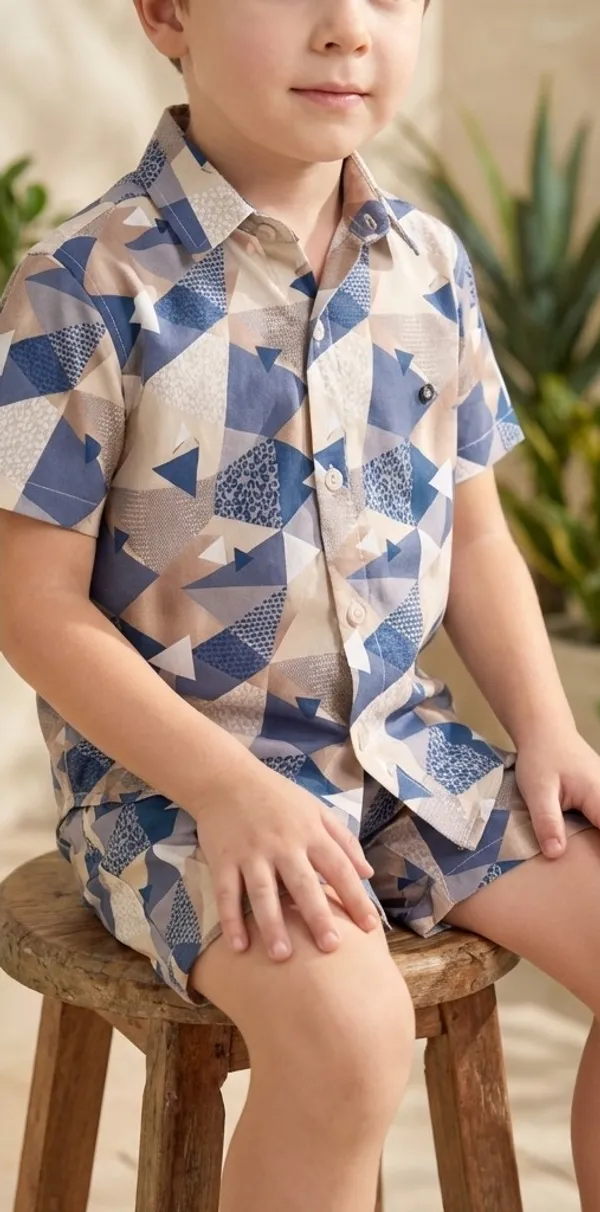 Multicolour_Imported_Premium_Quality_Stylish_Geometric_Print_Shirt_And_Shorts_Set_For_Boys