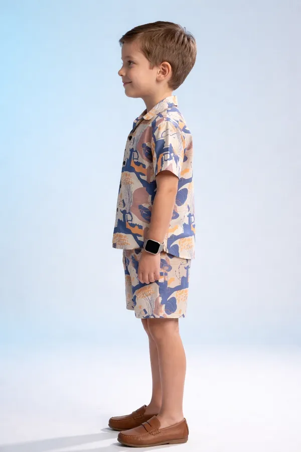 Multicolour_Imported_Premium_Quality_Stylish_Abstract_Print_Short_Sleeve_Shirt_And_Shorts_Set_For_Boys