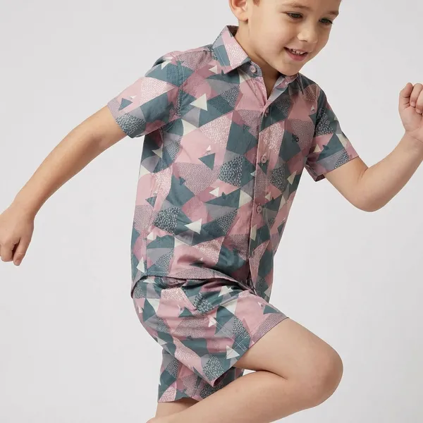 Multicolour_Imported_Premium_Quality_Stylish_Geometric_Print_Matching_Shirt_And_Shorts_Set_For_Boys