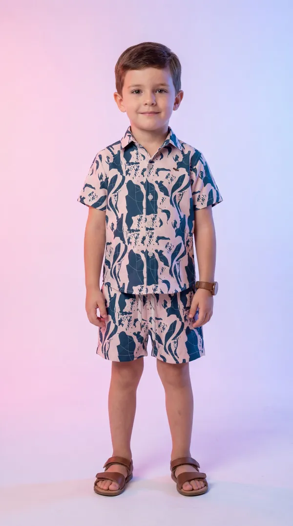 Multicolour_Imported_Premium_Quality_Stylish_Floral_Print_Shirt_And_Shorts_Set_For_Boys