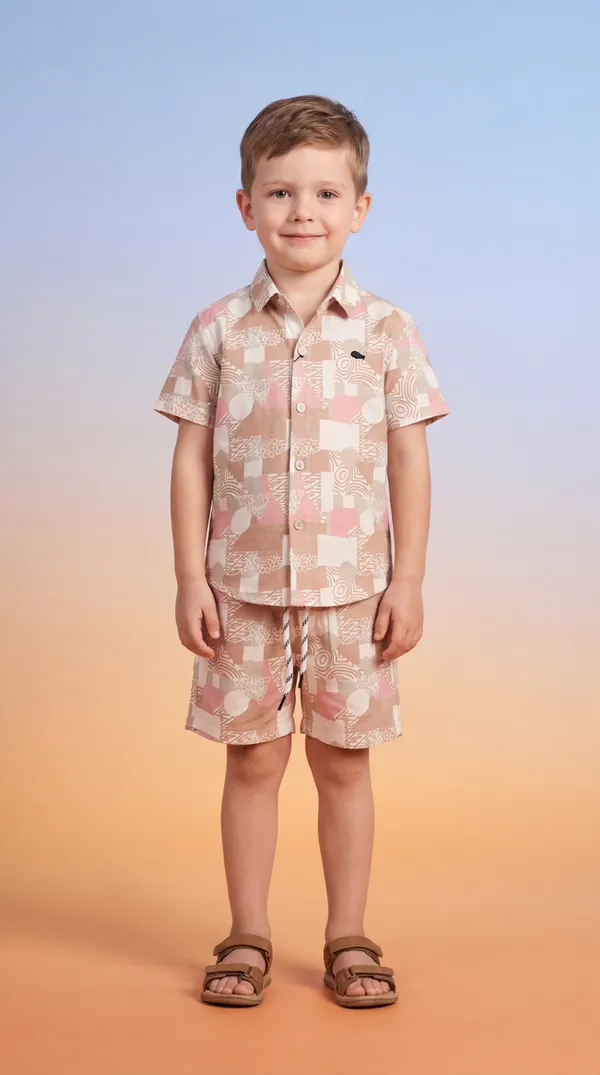 Multicolour_Imported_Premium_Quality_Stylish_Printed_Shirt_And_Shorts_Set_For_Boys