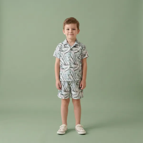 Multicolour_Imported_Premium_Quality_Stylish_Marbled_Print_Shirt_And_Shorts_Set_For_Boys
