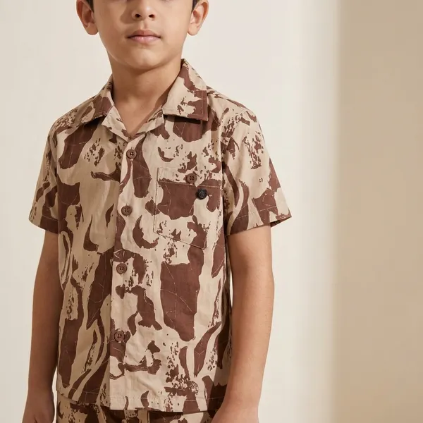 Multicolour_Imported_Premium_Quality_Stylish_Desert_Camouflage_Print_Shirt_And_Shorts_Set_For_Boys