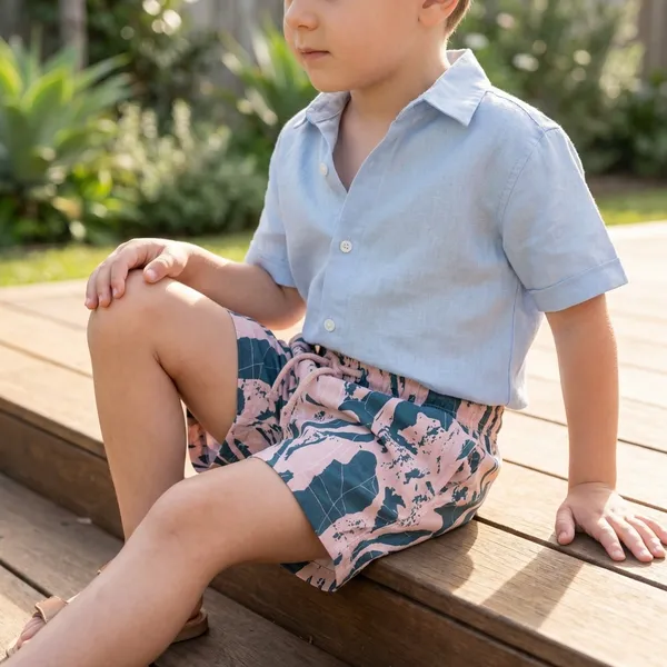 Multicolour_Imported_Premium_Quality_Stylish_Floral_Print_Shirt_And_Shorts_Set_For_Boys
