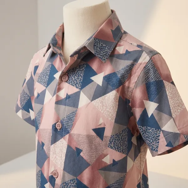 Multicolour_Imported_Premium_Quality_Stylish_Geometric_Print_Shirt_And_Shorts_Set_For_Boys