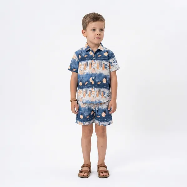 Multicolour_Imported_Premium_Quality_Stylish_Printed_Shirt_And_Shorts_Set_For_Boys