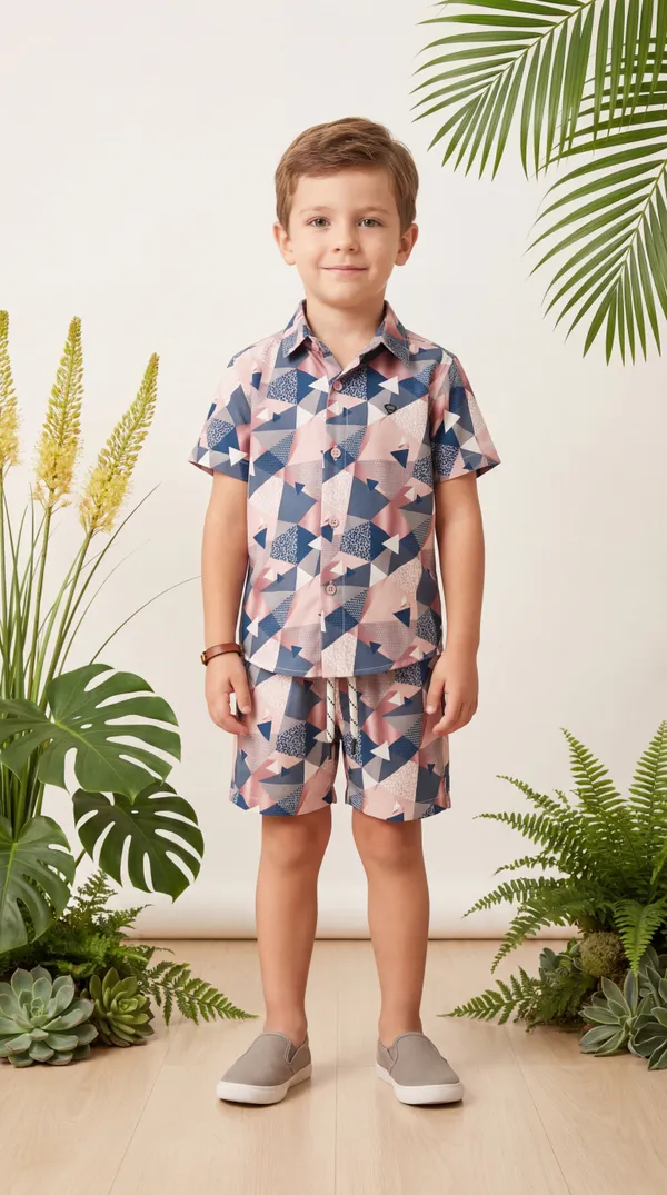 Multicolour_Imported_Premium_Quality_Stylish_Geometric_Print_Shirt_And_Shorts_Set_For_Boys