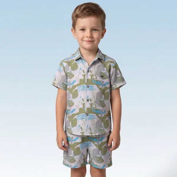 Multicolour_Imported_Premium_Quality_Stylish_Short_Sleeve_Safari_Print_Matching_Shirt_And_Shorts_Set_For_Boys