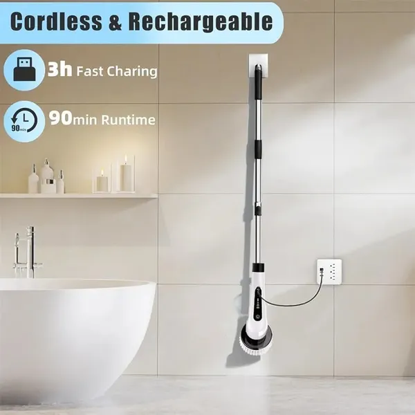 Spin_Scrubber_|_Powerful_350_Rpm_Cleaning_Brush_With_8_Replaceable_Heads_With_90_Mins_Work_Time_|_3_Adjustable_Sizes_&_2_Speeds_For_Floor_|_Tub_&_Tile_Cleaning(9_In_1_Scrubber
