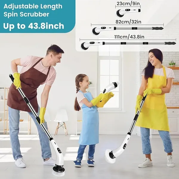 Spin_Scrubber_|_Powerful_350_Rpm_Cleaning_Brush_With_8_Replaceable_Heads_With_90_Mins_Work_Time_|_3_Adjustable_Sizes_&_2_Speeds_For_Floor_|_Tub_&_Tile_Cleaning(9_In_1_Scrubber