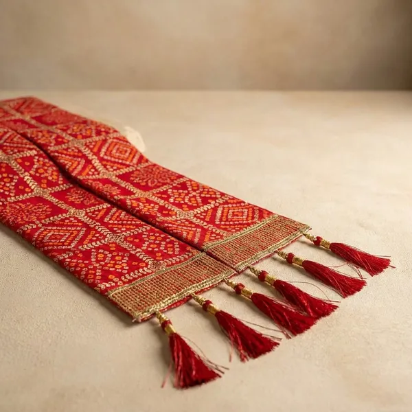 Traditional_Bandhani_Print_Wedding_Swagat_Dupatta_Premium_Guest_Scarf_Set