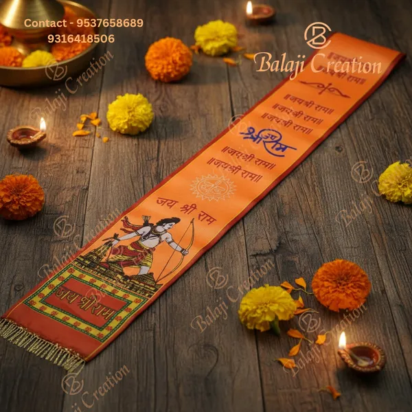 Jai_Shri_Ram_Religious_Ceremonial_Stole_Orange_Devotional_Scarf_With_Lord_Ram_Print