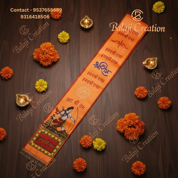 Jai_Shri_Ram_Religious_Ceremonial_Stole_Orange_Devotional_Scarf_With_Lord_Ram_Print