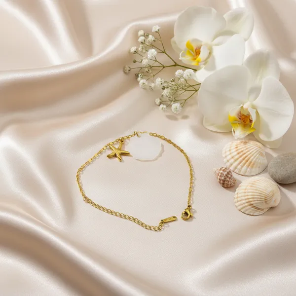 Starfish_Frosted_Shell_Charm_Bracelet