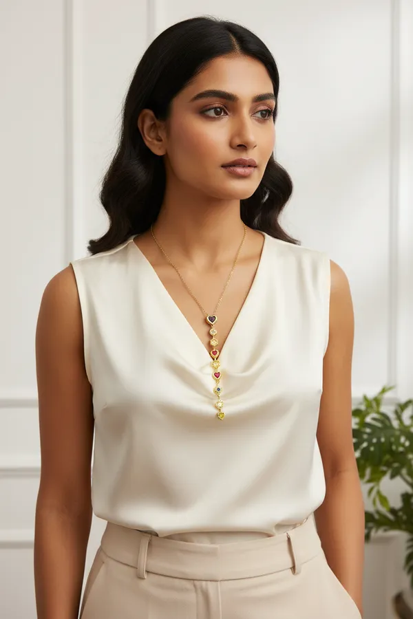 Gemstone_Heart_Honeycomb_Necklace