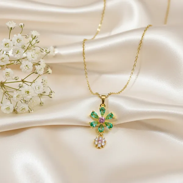 Emerald_Green_Pink_Floral_Pendant