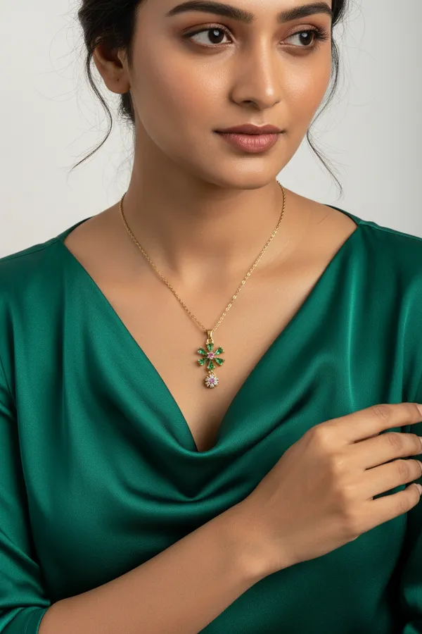 Emerald_Green_Pink_Floral_Pendant