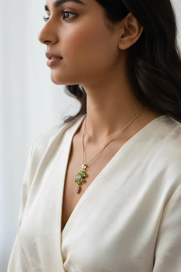 Emerald_Green_Pink_Floral_Pendant