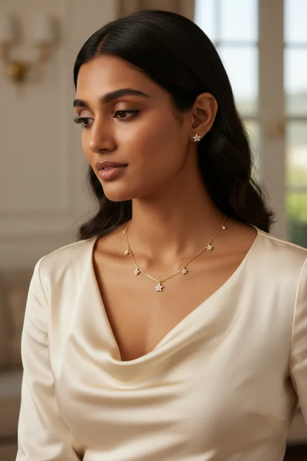 Leaf_Floral_Necklace_Set_Gold