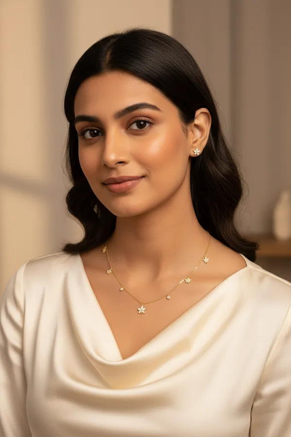 Leaf_Floral_Necklace_Set_Gold
