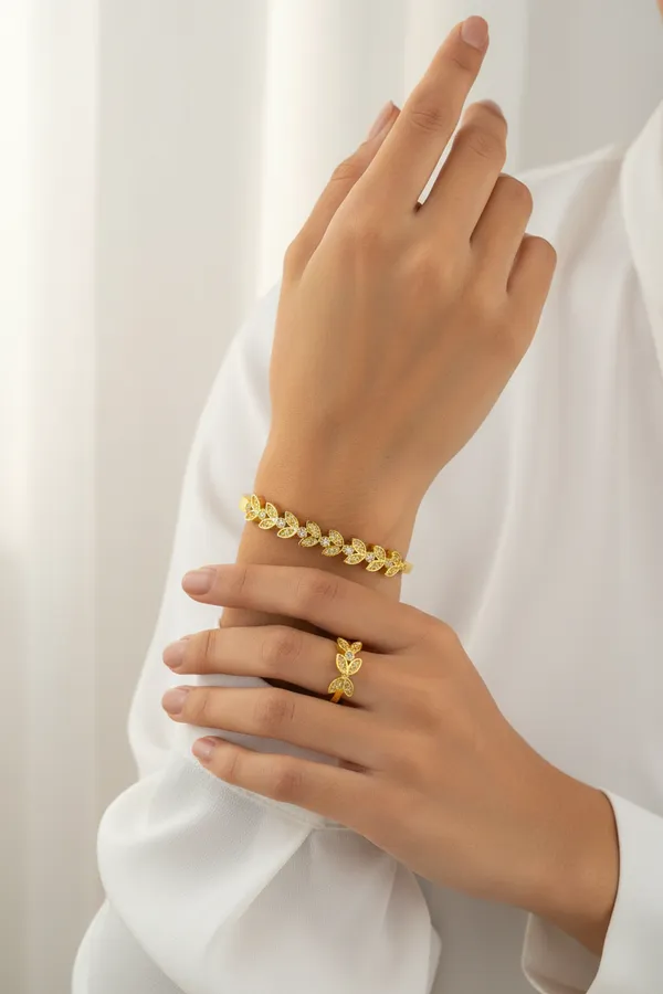 Leaf_Motif_Bangle_Ring_Set