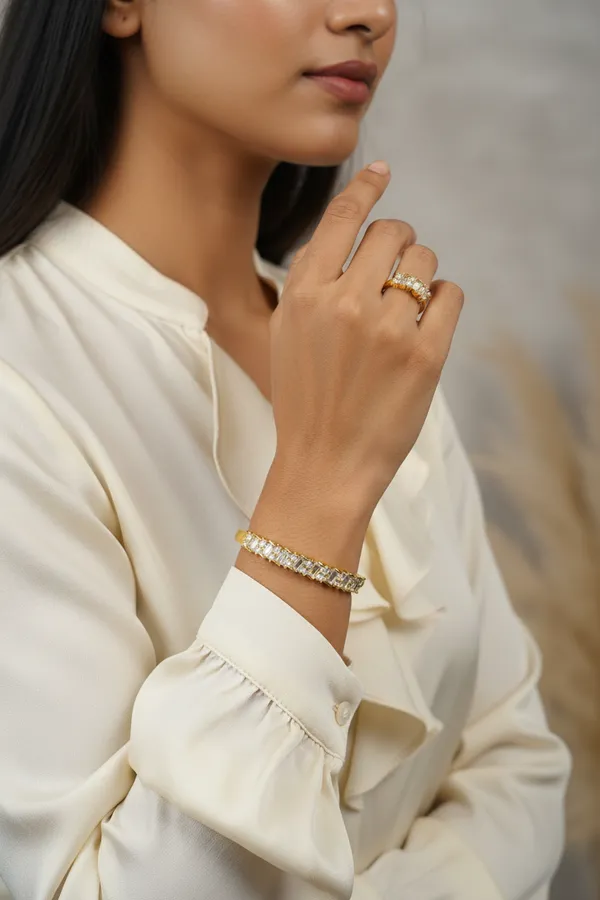 Baguette_Cut_Bangle_Ring_Set