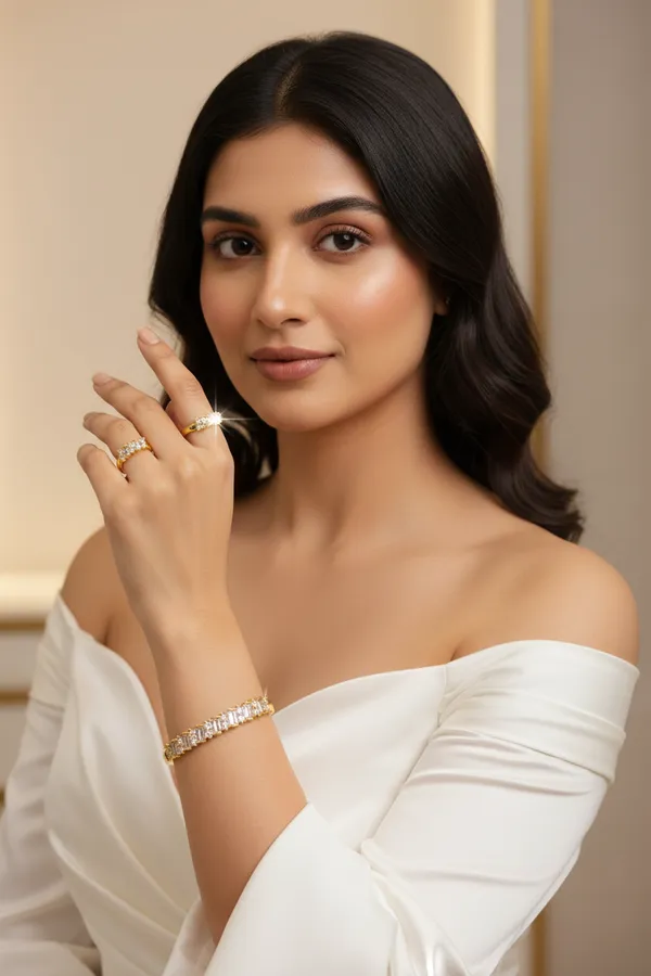 Baguette_Cut_Bangle_Ring_Set