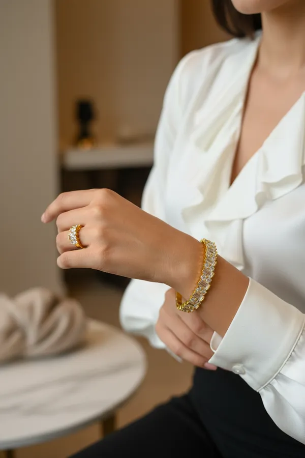 Baguette_Cut_Bangle_Ring_Set