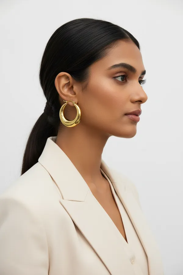 Chunky_Gold_Teardrop_Hoop_Earrings