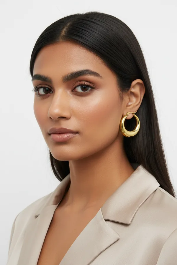 Chunky_Gold_Teardrop_Hoop_Earrings