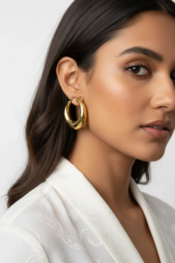 Chunky_Gold_Teardrop_Hoop_Earrings