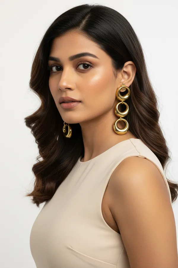 Gold_Triple_Link_Drop_Earrings