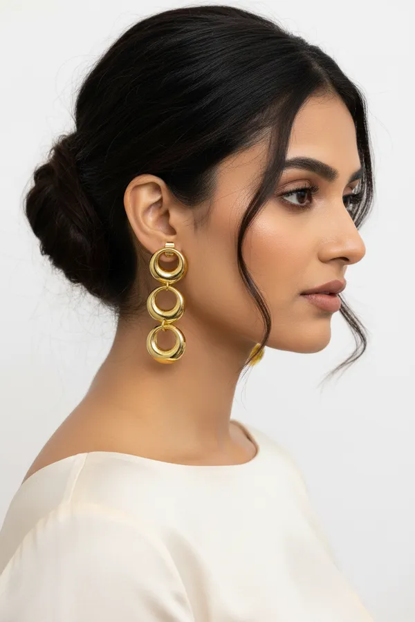 Gold_Triple_Link_Drop_Earrings