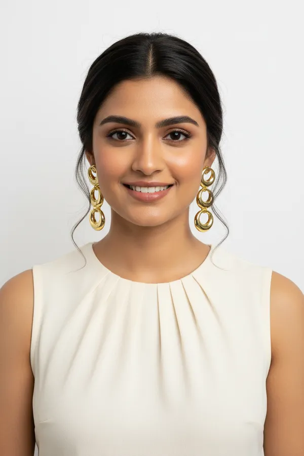 Gold_Triple_Link_Drop_Earrings
