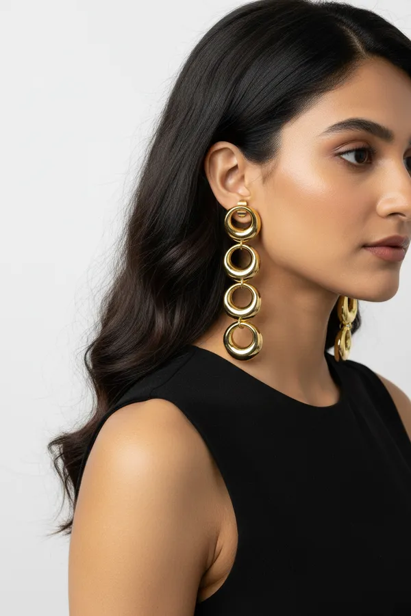 Gold_Triple_Link_Drop_Earrings