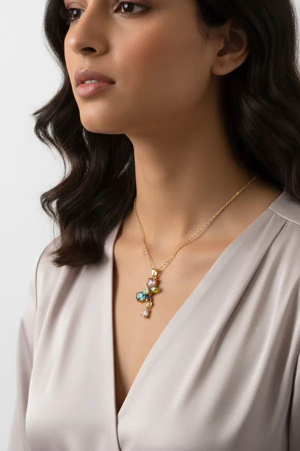 Handcrafted_Multicoloured_Teardrop_Crystal_Necklace