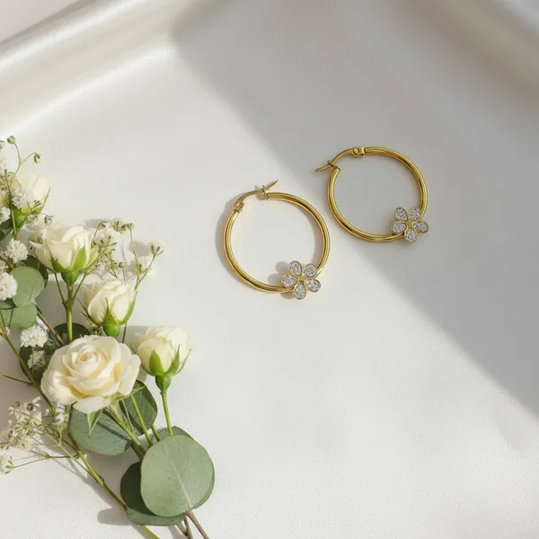Gold_Floral_Hoop_Earrings_With_Crystal_Accents