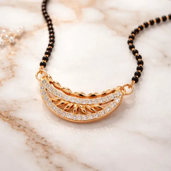 Rose_Gold_Crescent_Mangalsutra_Necklace_With_Black_Beads