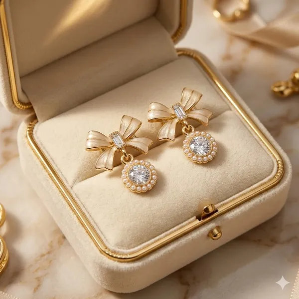 Gold_Toned_Bow_Drop_Earrings_With_Crystal_Accents
