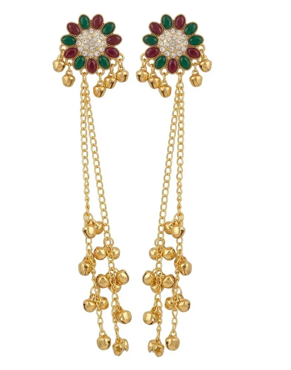Traditional_Gold_Plated_Floral_Earrings_With_Long_Chain_Danglers
