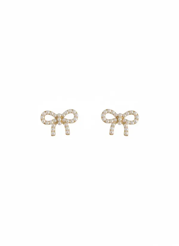 Pearl_Bow_Stud_Earrings_Gold_Tone